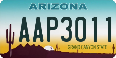 AZ license plate AAP3011