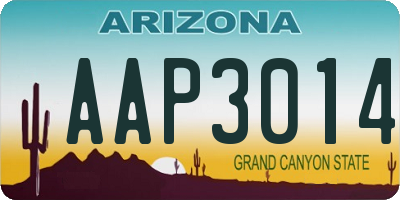 AZ license plate AAP3014