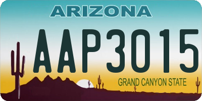 AZ license plate AAP3015