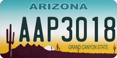 AZ license plate AAP3018