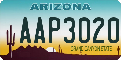 AZ license plate AAP3020