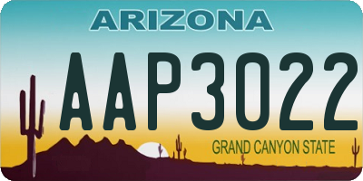 AZ license plate AAP3022