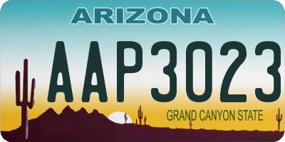 AZ license plate AAP3023