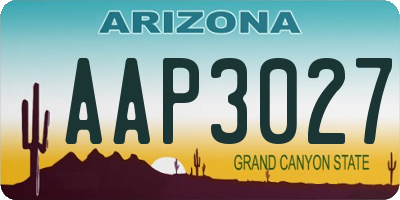 AZ license plate AAP3027