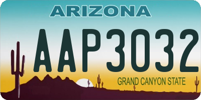 AZ license plate AAP3032