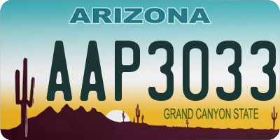 AZ license plate AAP3033