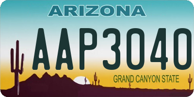 AZ license plate AAP3040