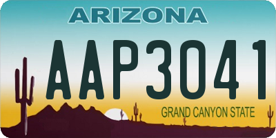 AZ license plate AAP3041