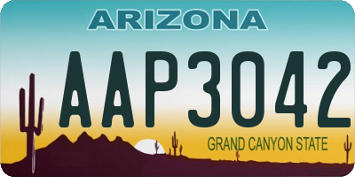 AZ license plate AAP3042