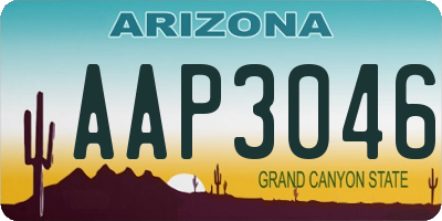 AZ license plate AAP3046