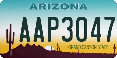 AZ license plate AAP3047