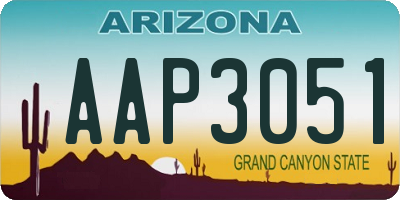 AZ license plate AAP3051