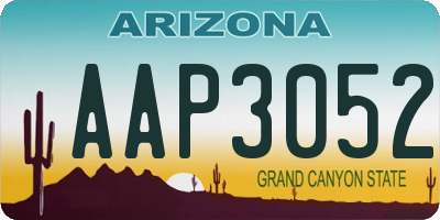 AZ license plate AAP3052