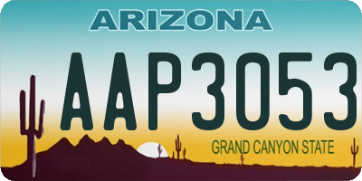 AZ license plate AAP3053