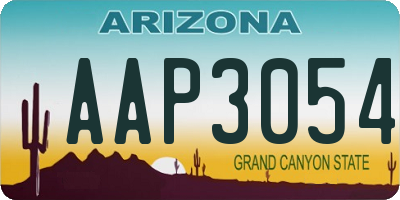 AZ license plate AAP3054