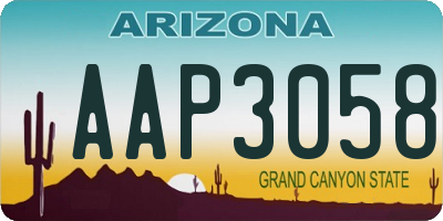 AZ license plate AAP3058