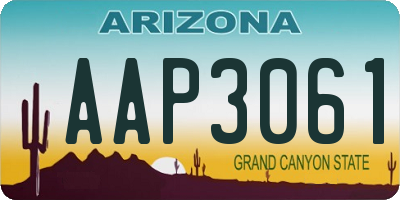 AZ license plate AAP3061