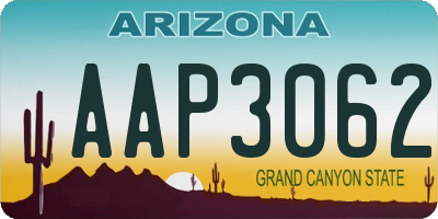 AZ license plate AAP3062