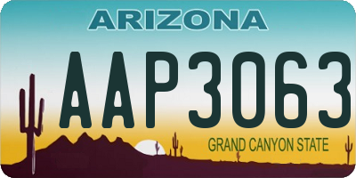 AZ license plate AAP3063