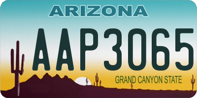 AZ license plate AAP3065