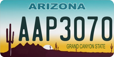 AZ license plate AAP3070