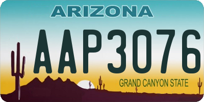 AZ license plate AAP3076