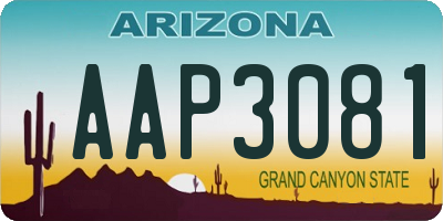 AZ license plate AAP3081