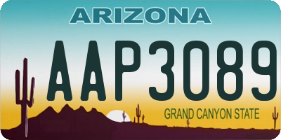 AZ license plate AAP3089