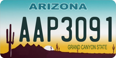 AZ license plate AAP3091