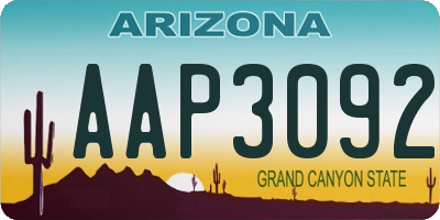 AZ license plate AAP3092