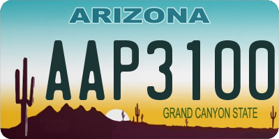 AZ license plate AAP3100