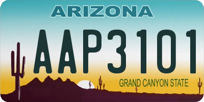 AZ license plate AAP3101