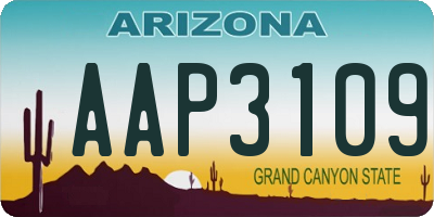 AZ license plate AAP3109