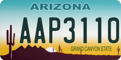 AZ license plate AAP3110