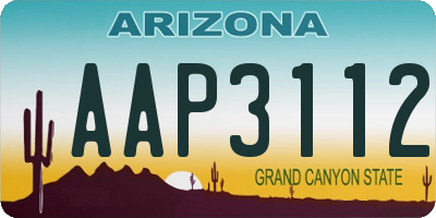 AZ license plate AAP3112