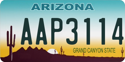 AZ license plate AAP3114