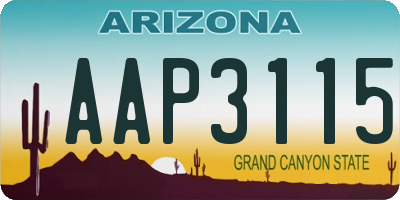 AZ license plate AAP3115