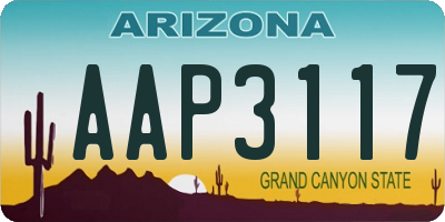 AZ license plate AAP3117