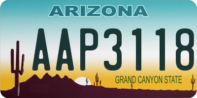 AZ license plate AAP3118