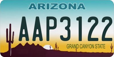 AZ license plate AAP3122