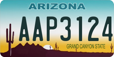 AZ license plate AAP3124