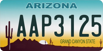 AZ license plate AAP3125