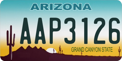 AZ license plate AAP3126