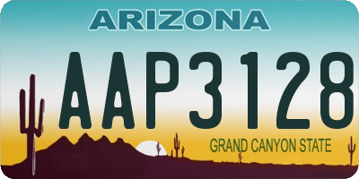 AZ license plate AAP3128