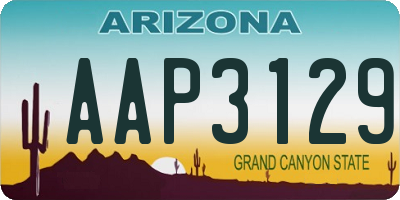 AZ license plate AAP3129