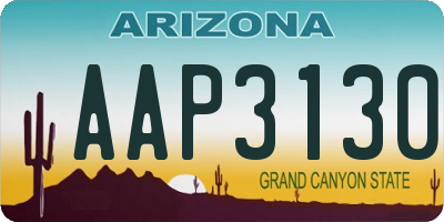 AZ license plate AAP3130