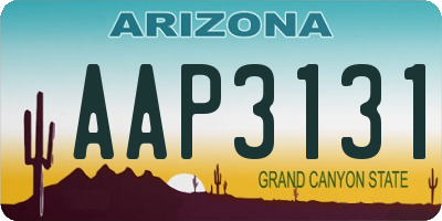 AZ license plate AAP3131