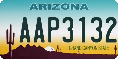 AZ license plate AAP3132