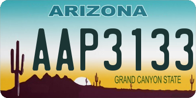 AZ license plate AAP3133