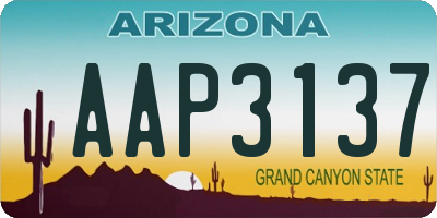 AZ license plate AAP3137